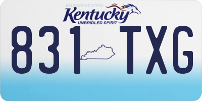 KY license plate 831TXG