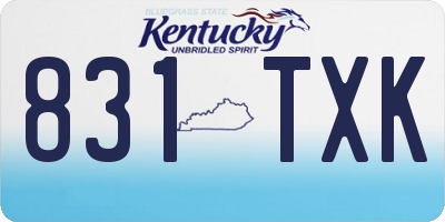 KY license plate 831TXK