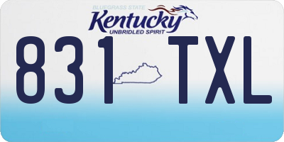KY license plate 831TXL