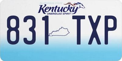 KY license plate 831TXP