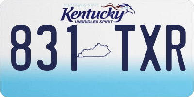 KY license plate 831TXR