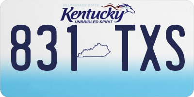 KY license plate 831TXS