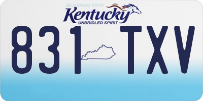 KY license plate 831TXV
