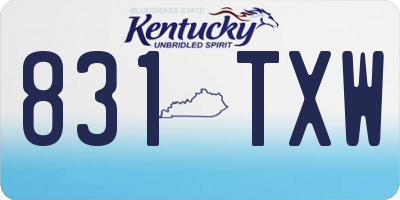KY license plate 831TXW