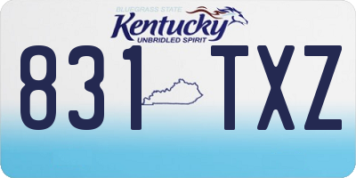 KY license plate 831TXZ