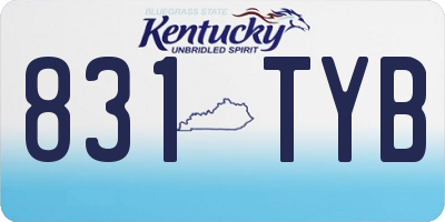 KY license plate 831TYB