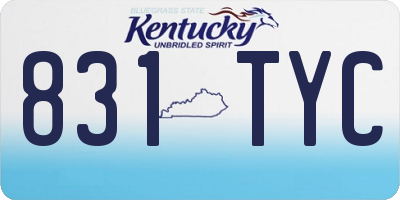 KY license plate 831TYC