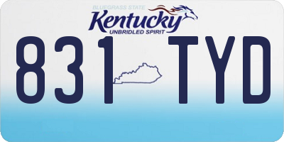 KY license plate 831TYD