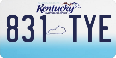 KY license plate 831TYE