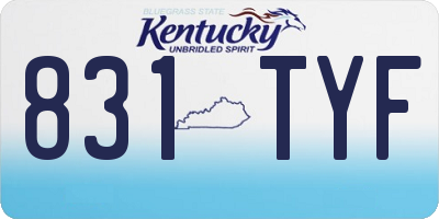 KY license plate 831TYF