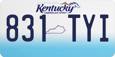 KY license plate 831TYI