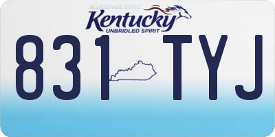 KY license plate 831TYJ