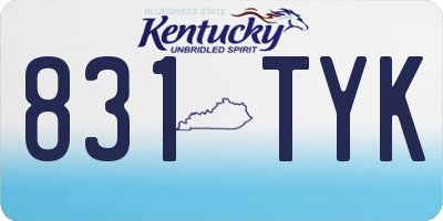 KY license plate 831TYK