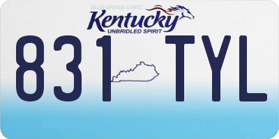KY license plate 831TYL