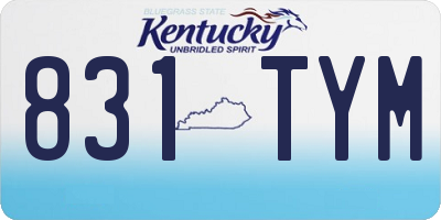 KY license plate 831TYM