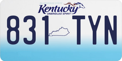 KY license plate 831TYN