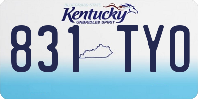 KY license plate 831TYO