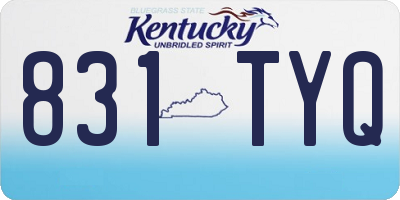 KY license plate 831TYQ