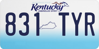 KY license plate 831TYR