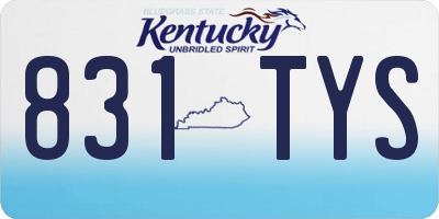 KY license plate 831TYS