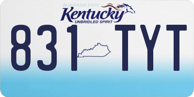 KY license plate 831TYT