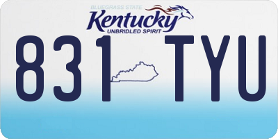 KY license plate 831TYU