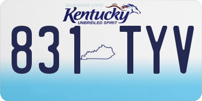 KY license plate 831TYV