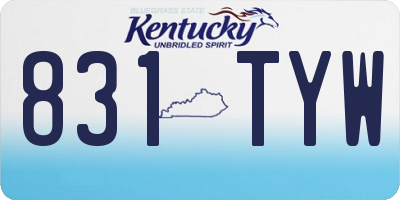 KY license plate 831TYW