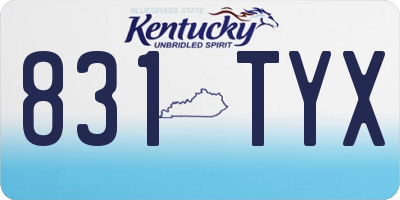 KY license plate 831TYX