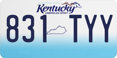KY license plate 831TYY