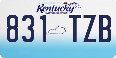KY license plate 831TZB