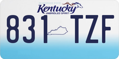 KY license plate 831TZF