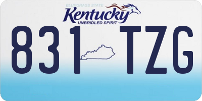 KY license plate 831TZG