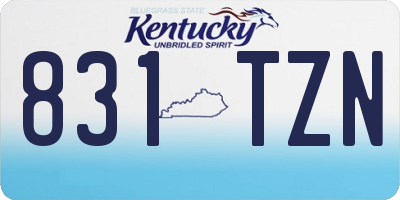 KY license plate 831TZN