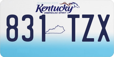KY license plate 831TZX