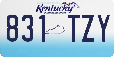 KY license plate 831TZY