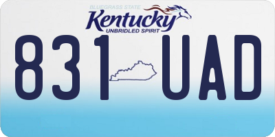 KY license plate 831UAD