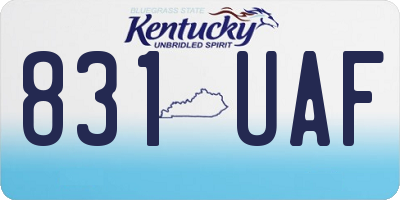 KY license plate 831UAF