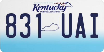 KY license plate 831UAI