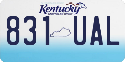 KY license plate 831UAL