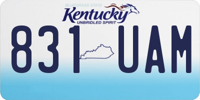 KY license plate 831UAM