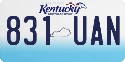 KY license plate 831UAN
