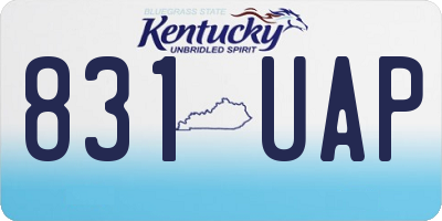 KY license plate 831UAP