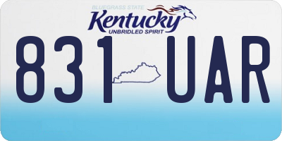 KY license plate 831UAR