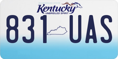 KY license plate 831UAS