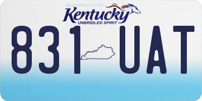KY license plate 831UAT