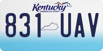 KY license plate 831UAV