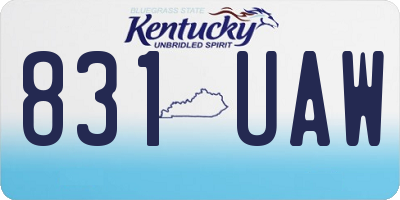 KY license plate 831UAW
