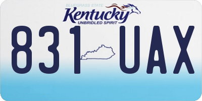 KY license plate 831UAX