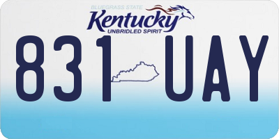 KY license plate 831UAY